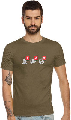 TANTRA Graphic Print Men Round Neck Brown T-Shirt