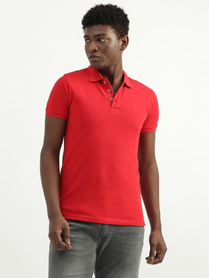 United Colors of Benetton Solid Men Polo Neck Red T-Shirt