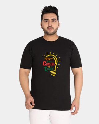 KIXO PLUS Graphic Print Men Round Neck Black T-Shirt