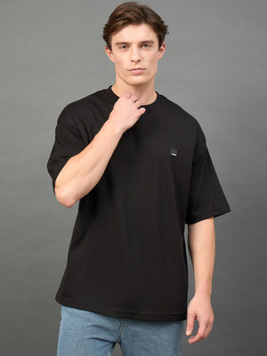 Club York Solid Men Round Neck Black T-Shirt