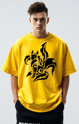 goodsign Printed Men Round Neck Yellow T-Shirt