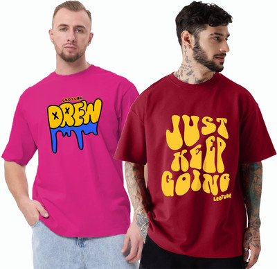 Leotude Printed Men Round Neck Multicolor T-Shirt