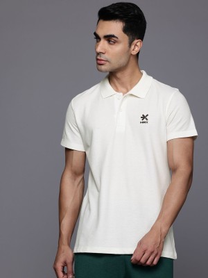 HRX by Hrithik Roshan Solid Men Polo Neck White T-Shirt