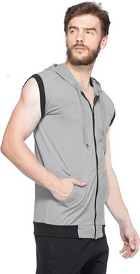 JB Jangoboy Solid Men Hooded Neck Blue T-Shirt