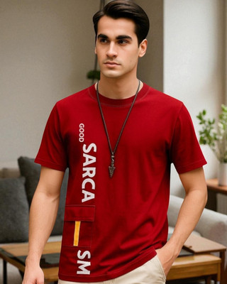 Autna Printed Men Round Neck Red T-Shirt