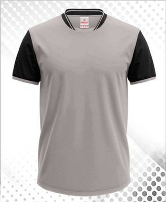 GRATITUDE ROCK Self Design Men Round Neck Grey, Black T-Shirt