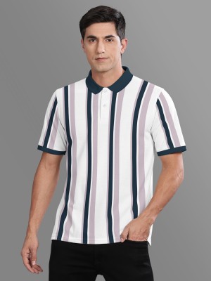 Bullmer Striped Men Polo Neck Multicolor T-Shirt