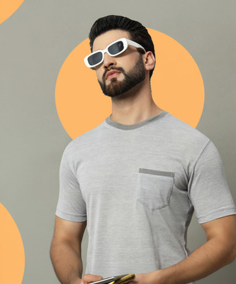 GETGOLF Solid Men Round Neck Grey T-Shirt