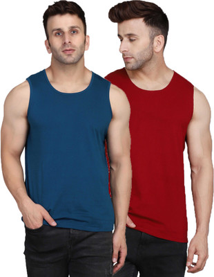 SLOWLORIS Solid Men Scoop Neck Multicolor T-Shirt