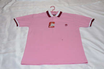 BARONIAL Solid Men Polo Neck Pink T-Shirt