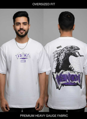 RSECOM Animal Print Men Crew Neck White T-Shirt