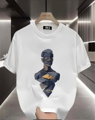 Siste Solid Men Round Neck White T-Shirt