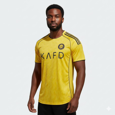 Thiva Printed Men V Neck Yellow T-Shirt