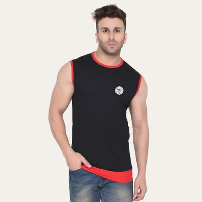 Girdhar Printed Men Round Neck Black, Red T-Shirt