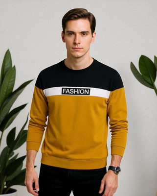 Teezler Printed Men Round Neck Yellow T-Shirt