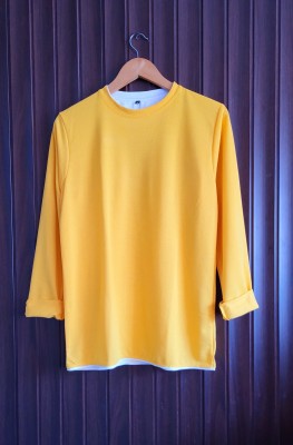 BUDHA'S Solid Men Round Neck Yellow T-Shirt