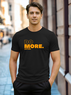 Leotude Printed Men Round Neck Black T-Shirt