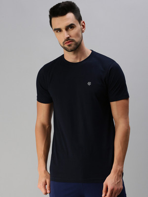 ONN Solid Men Round Neck Blue T-Shirt