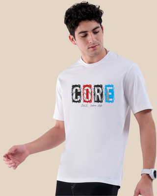 ZULX Graphic Print Men Crew Neck White T-Shirt
