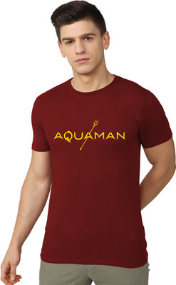 RULEDBYSUN Printed Men Round Neck Maroon T-Shirt