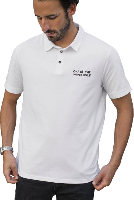 Fighterhero Printed Men Polo Neck White T-Shirt