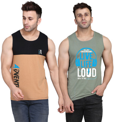 SLOWLORIS Printed Men Scoop Neck Multicolor T-Shirt