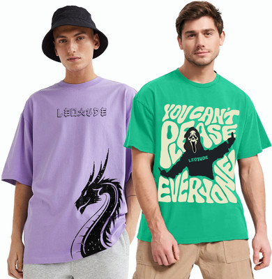 Leotude Printed Men Round Neck Multicolor T-Shirt