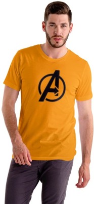eco runner Printed Men Round Neck Yellow T-Shirt