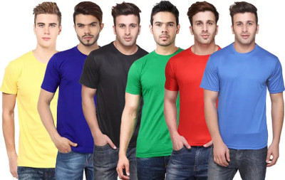 MISTY COLLECTION Solid Men Round Neck Yellow, Blue, Black, Green, Red, Light Blue T-Shirt