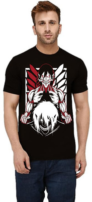 sova legacy Printed Men Round Neck Black T-Shirt