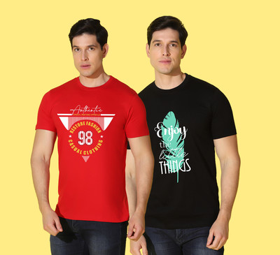 WOOSTRO Graphic Print Men Round Neck Multicolor T-Shirt