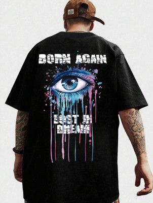 SPOWEARY Printed, Typography Men Round Neck Black T-Shirt