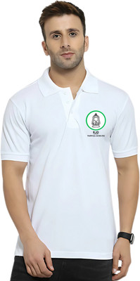 Zoobang Solid Men Polo Neck White T-Shirt