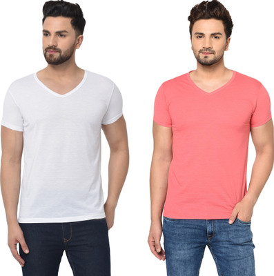 Adorbs Trend Solid Men V Neck Multicolor T-Shirt