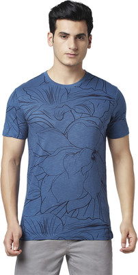Urban Ranger by Pantaloons Printed Men Round Neck Blue T-Shirt