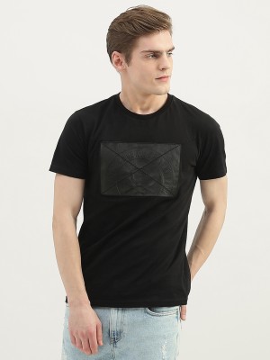 United Colors of Benetton Typography Men Round Neck Black T-Shirt