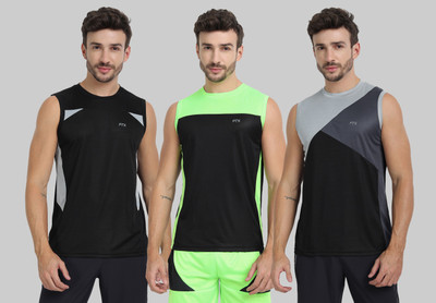 FTX Colorblock Men Round Neck Multicolor T-Shirt