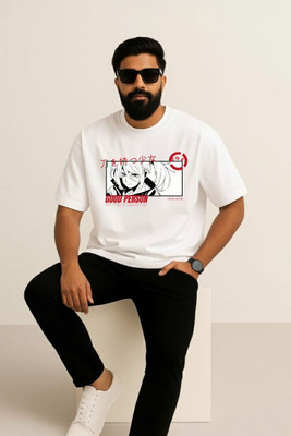Kinfash Printed, Graphic Print Men Round Neck White T-Shirt