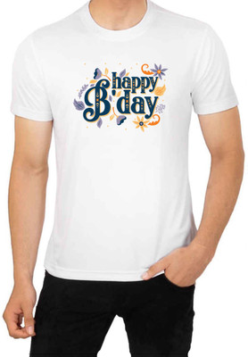 LV CARE Printed Men Round Neck White T-Shirt