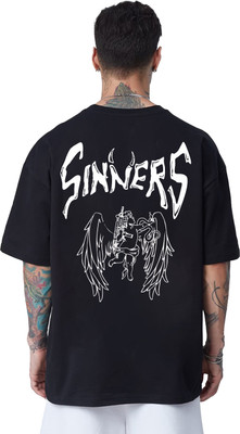 Leotude Printed Men Round Neck Black T-Shirt