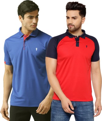 EPPE Self Design Men Polo Neck Red, Blue, Navy Blue T-Shirt