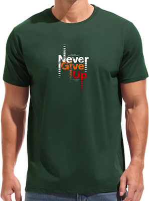 XZEEZZ Printed Men Round Neck Green T-Shirt