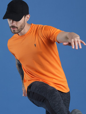 EPPE Solid Men Round Neck Orange T-Shirt