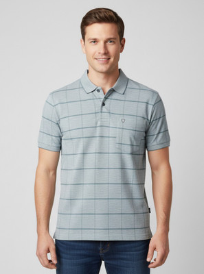 FA21 CLOTHING Striped Men Polo Neck Light Green T-Shirt