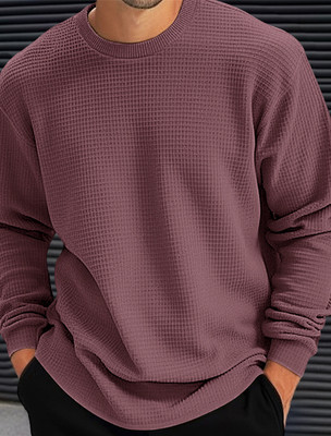 HOODLER Self Design Men Round Neck Pink T-Shirt