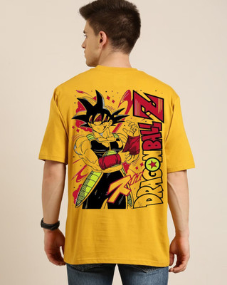 Clickwell Trend Printed Men Round Neck Yellow T-Shirt