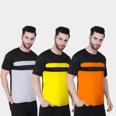 PICKURTEE Colorblock Men Round Neck Multicolor T-Shirt