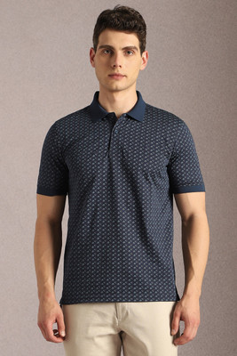 LOUIS PHILIPPE Graphic Print Men Polo Neck Dark Blue T-Shirt