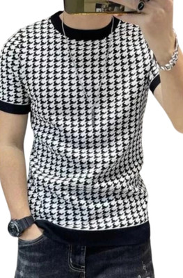sti Printed Men Round Neck White, Black T-Shirt