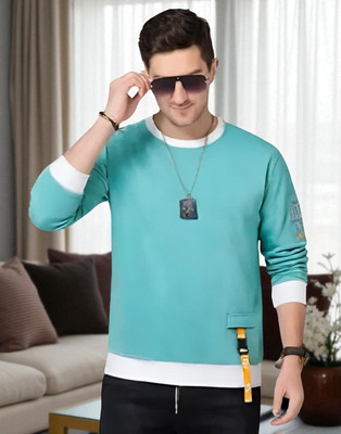 Teezler Printed Men Round Neck Green T-Shirt